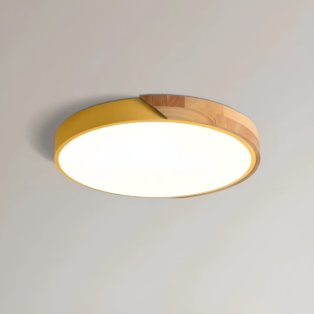LED-taklampa i trä – Skandinavisk design | Varmt ljus för vardagsrum