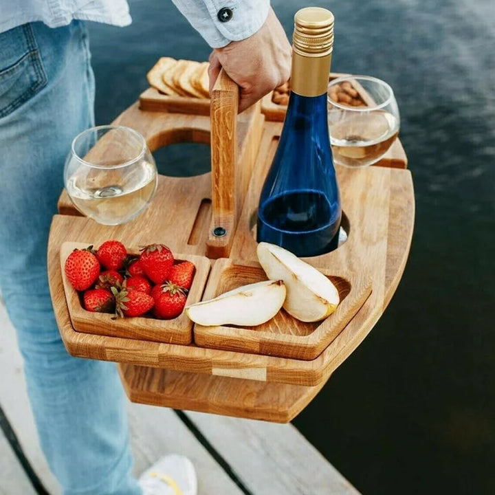 Elegant Ek Picnic Vin Bord – Kompakt &amp; Mångsidig