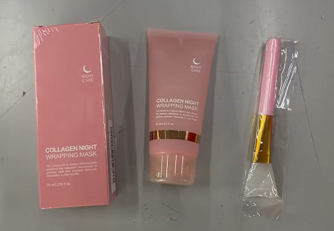 Tub med kollagen nattmask och applikatorpensel