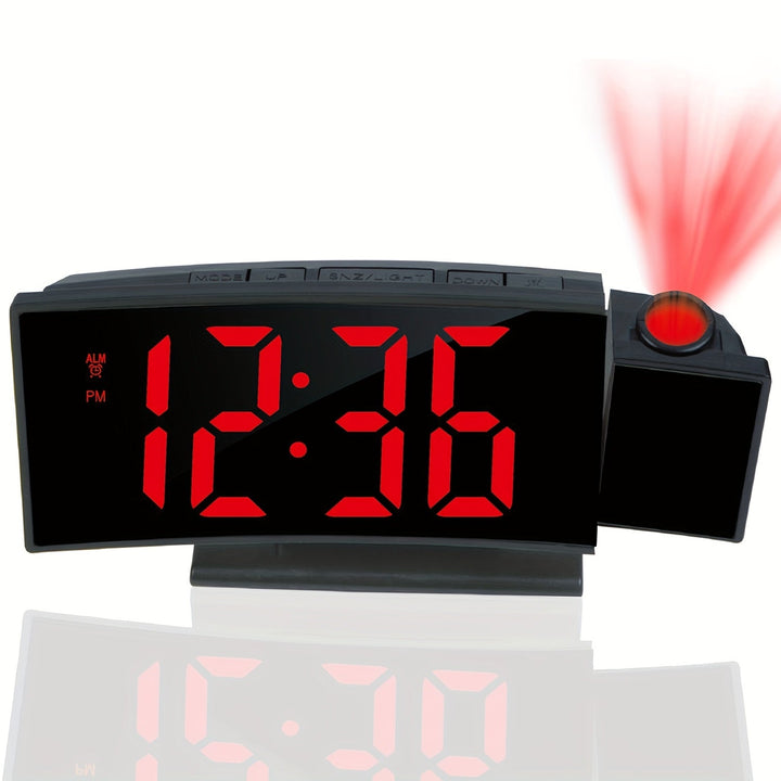 Digital projektionsväckarklocka – LED-display och snooze-funktion med justerbar ljusstyrka