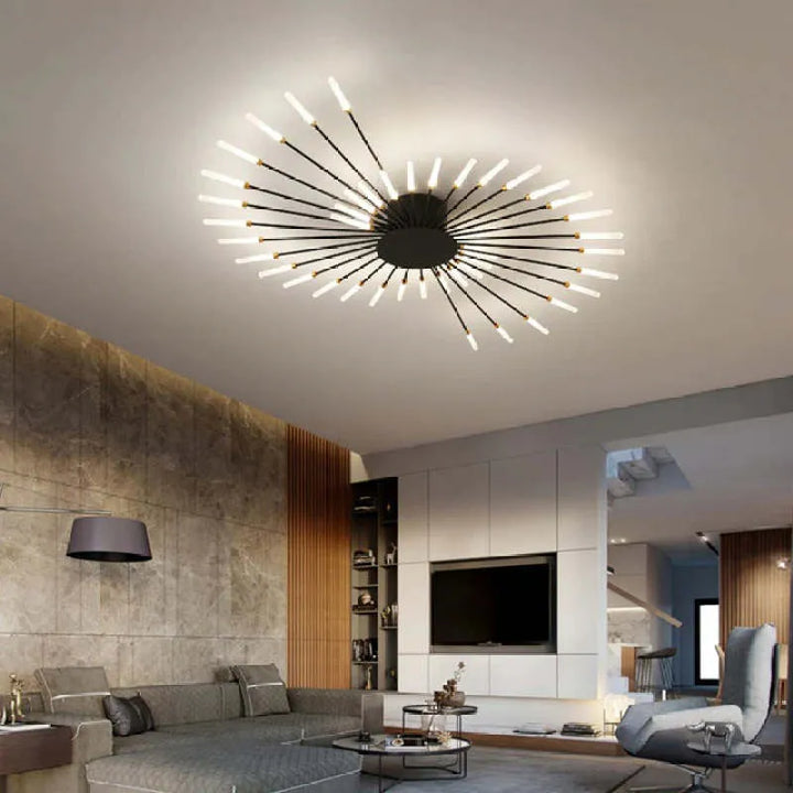 Taklampa modern metall LED kristallhänglampa