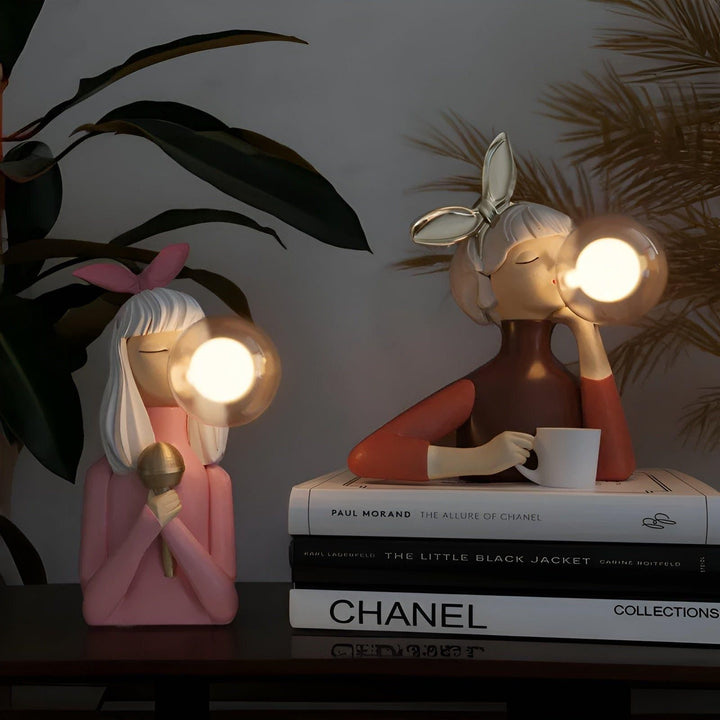 Nattljus med bubbeleffekt – USB Bubble Girl Ornament bordslampa för ett mysigt hem