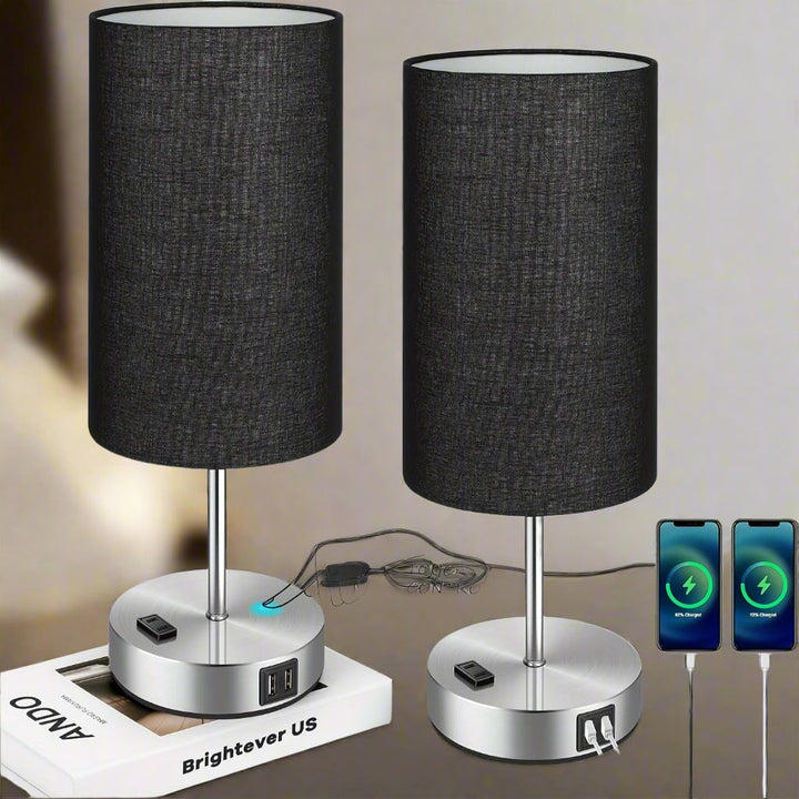 Lumora Sängbord Laddningslampa – Touch Control LED Nattduksbordslampa med USB-port