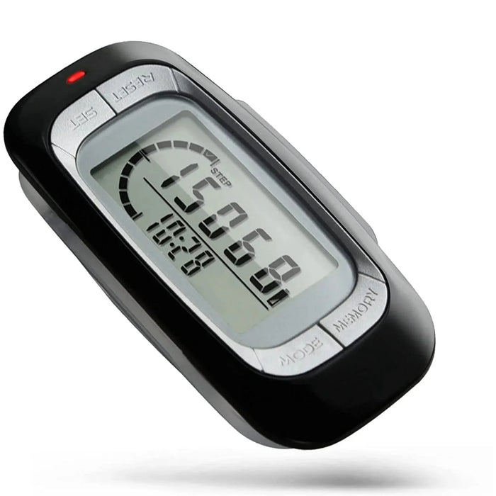 Luxora Walking 3D Pedometer med Klipp och Rem Plus 30 Dagars Minne Noggrant Stegräknare