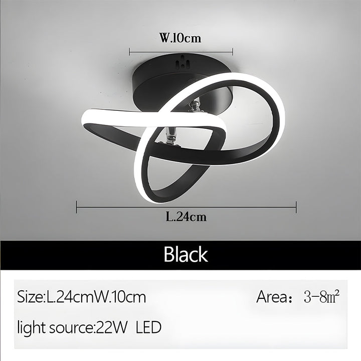 Taklampa med LED Svart metalram