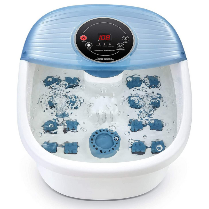 RoyaleGlow Temperaturkontrollerad Fotbubbelbad Vibrationsmassager