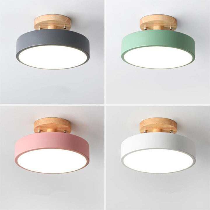 LED Taklampa Trä Flush Mount Armatur