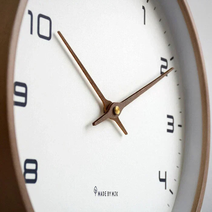 Silent Wooden Wall Clock | 10" or 12" | No-Tick Quartz Movement | Minimalist Nordisk Design