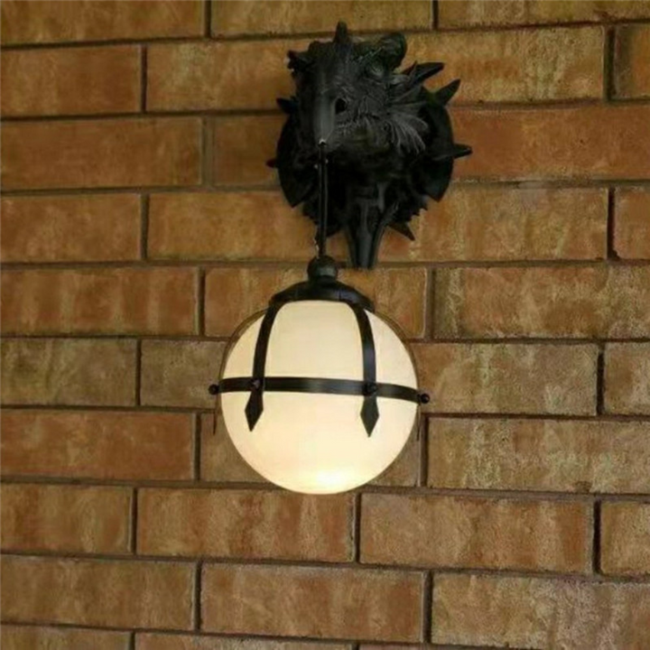 Royallure Dragon Head Wall Mount Hanging Lamp - 18 cm Unik Fantasi Dekor
