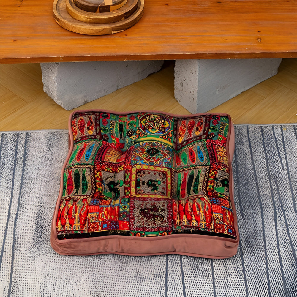 Marockansk kudde med knytband – Boho-Chic Comfort