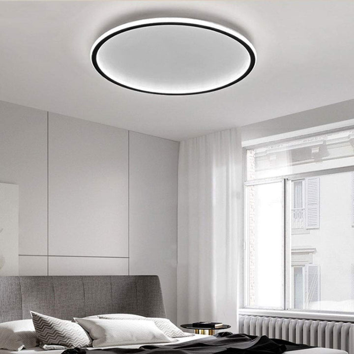 Ultra-tunn modern taklampa | Flush Mount LED för låga tak | Rund &amp; dimbar