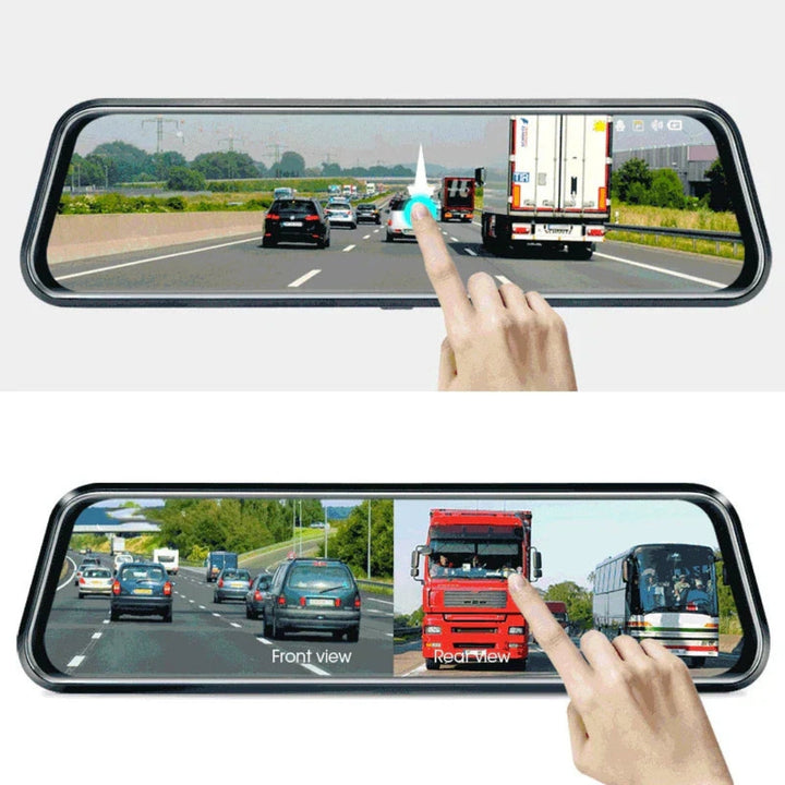 Carvallo – Smart spegelkamera med 4K-upplösning, bilspel, Android Auto och säkerhetsvarningar