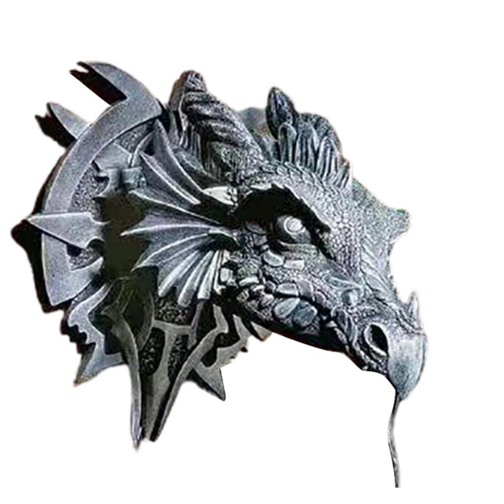 Royallure Dragon Head Wall Mount Hanging Lamp - 18 cm Unik Fantasi Dekor