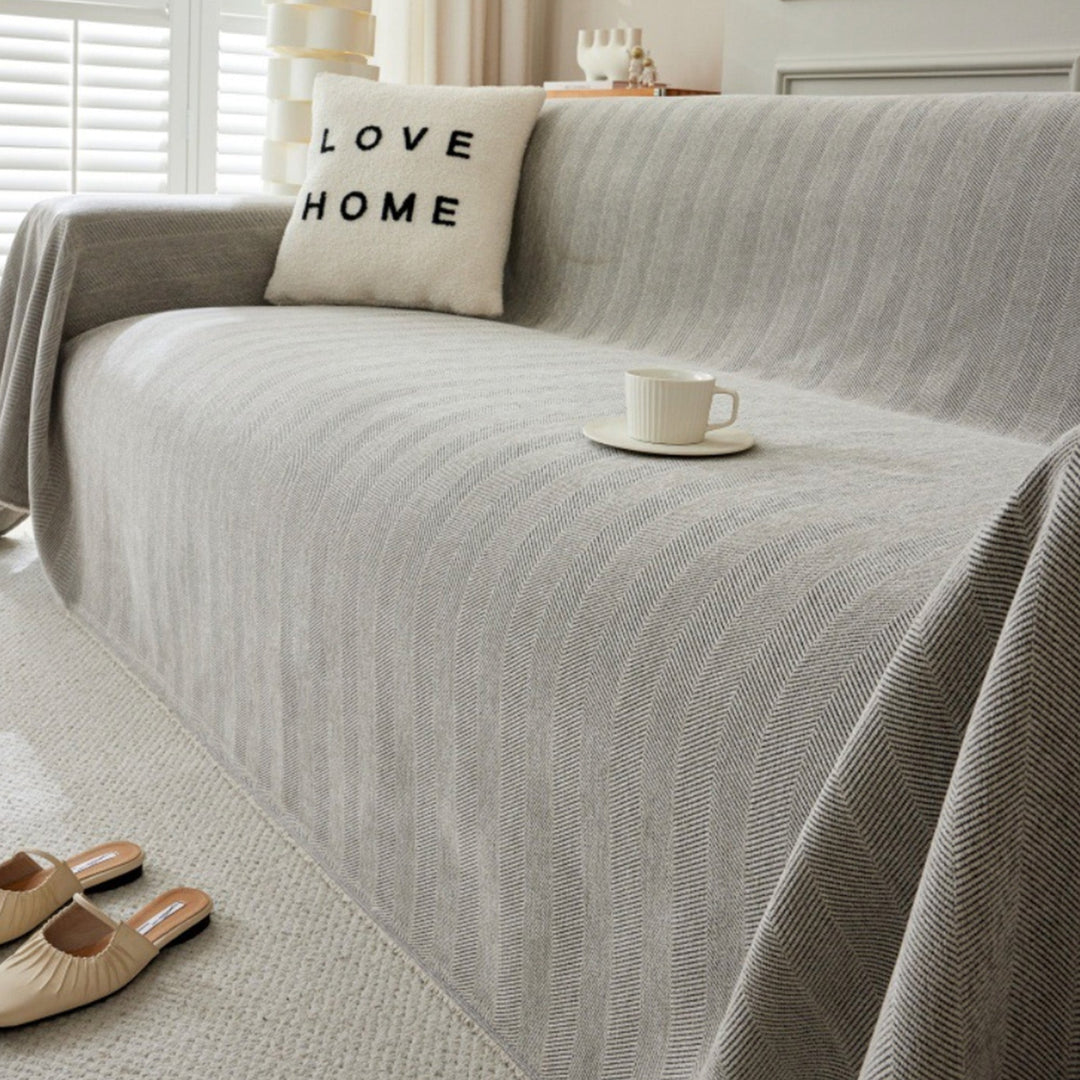 Hållbar husdjursvänlig herringbone sofföverdrag - Modern, stiligt och hållbart soffskydd