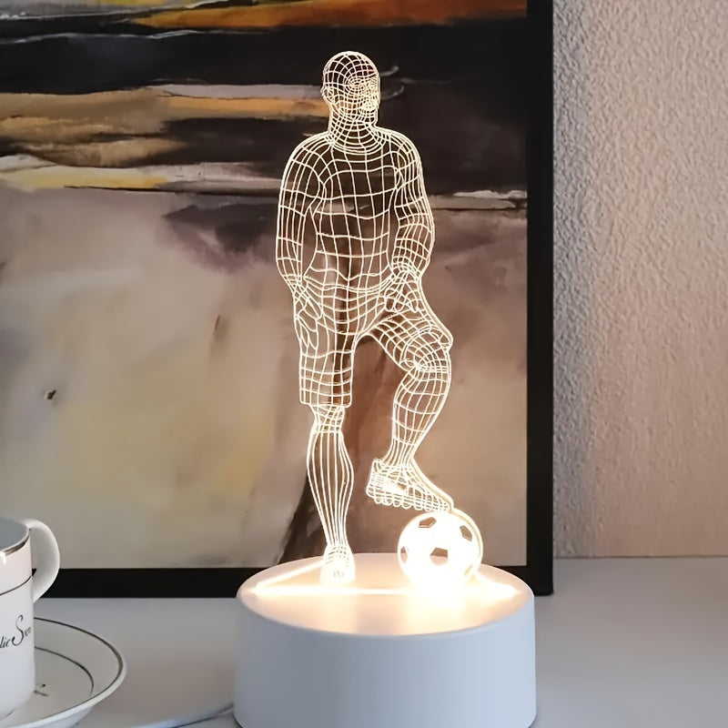 3D Fotbollsspelare Lampa – För en Sportig Atmosfär