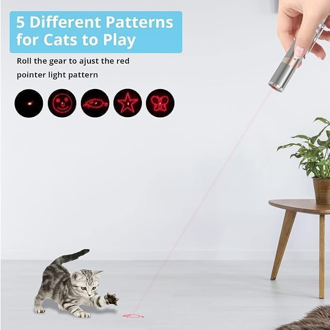 Katt leksak uppladdningsbar rostfritt stål laserljus