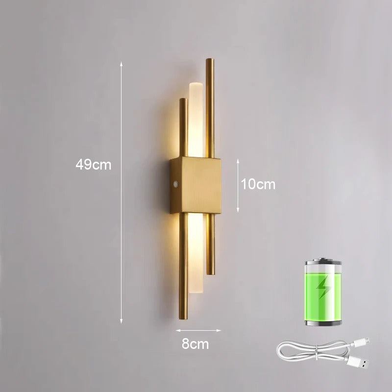 LED Staggered Trådlös Vägglampa – Usb Uppladdningsbar Inomhusbelysning för Modern Hembelysning