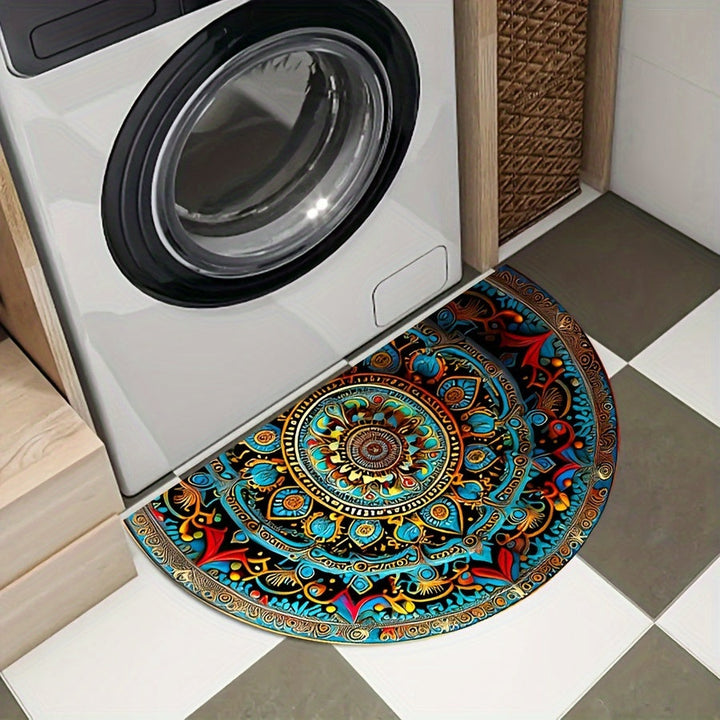 Dörrmatta halvcirkulär mandala design matta