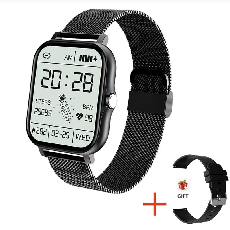 Digital Smart Watch för Män &amp; Kvinnor Med Bluetooth Samtal, Full Touch Skärm, Fitness &amp; Sport Tracker