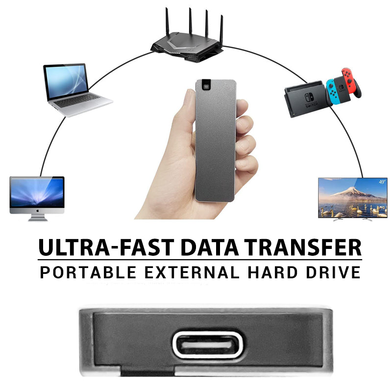Bärbar SSD Hårddisk Kompakt USB 3.2 Snabb Lagring