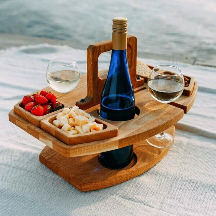 Elegant Ek Picnic Vin Bord – Kompakt &amp; Mångsidig