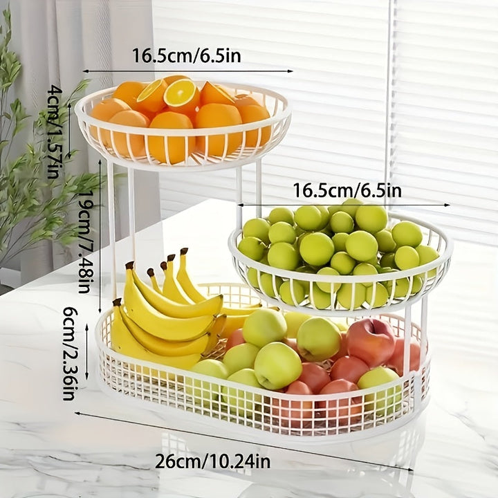 GoldenTier 3-Tier Fruktkorg – Elegant och Praktisk