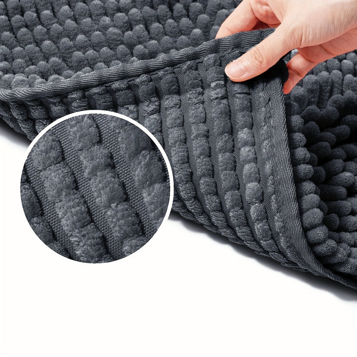 Ultra-Mjuk Chenille Badmatta – Perfekt för Badrum eller Entré