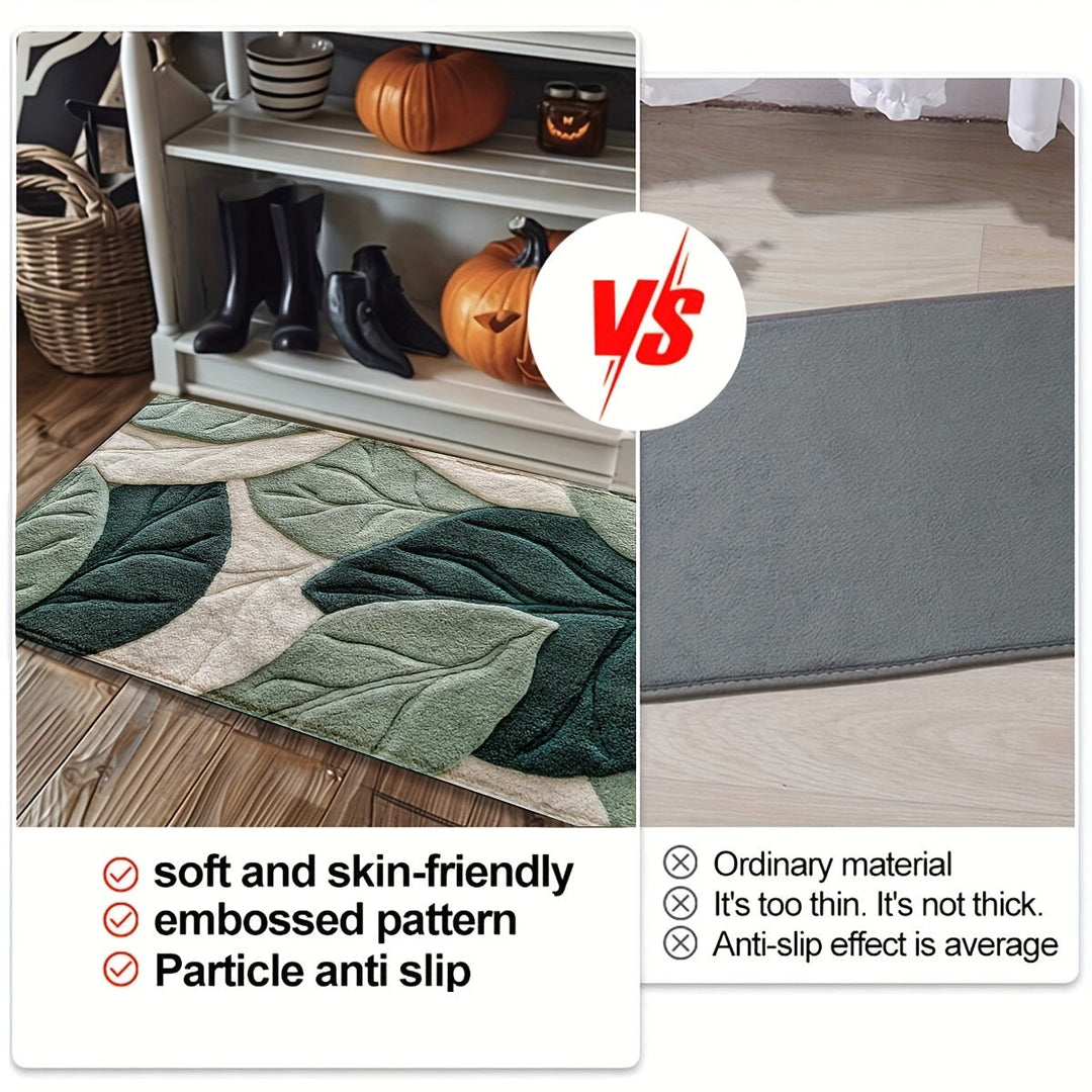 Leaf Badmat – Absorberande, Plysch och Bekväm för Badrummet