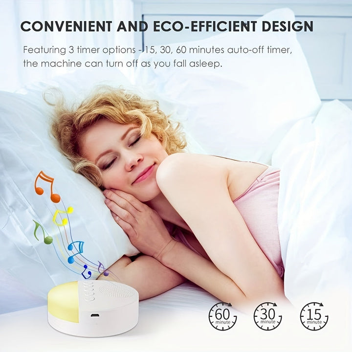 Sleep Sound Vit Brusmaskin - Lugnande Ljud för Bättre Sömn och Avkoppling