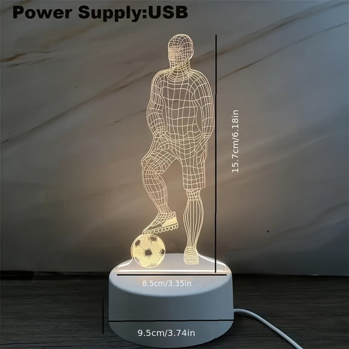3D Fotbollsspelare Lampa – För en Sportig Atmosfär