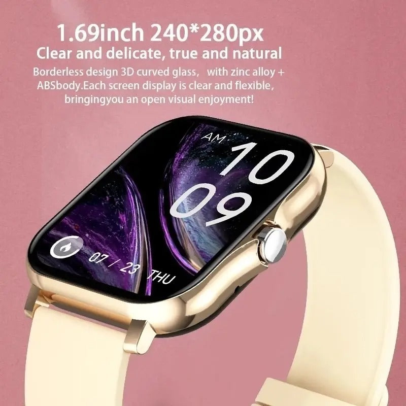 Digital Smart Watch för Män &amp; Kvinnor Med Bluetooth Samtal, Full Touch Skärm, Fitness &amp; Sport Tracker