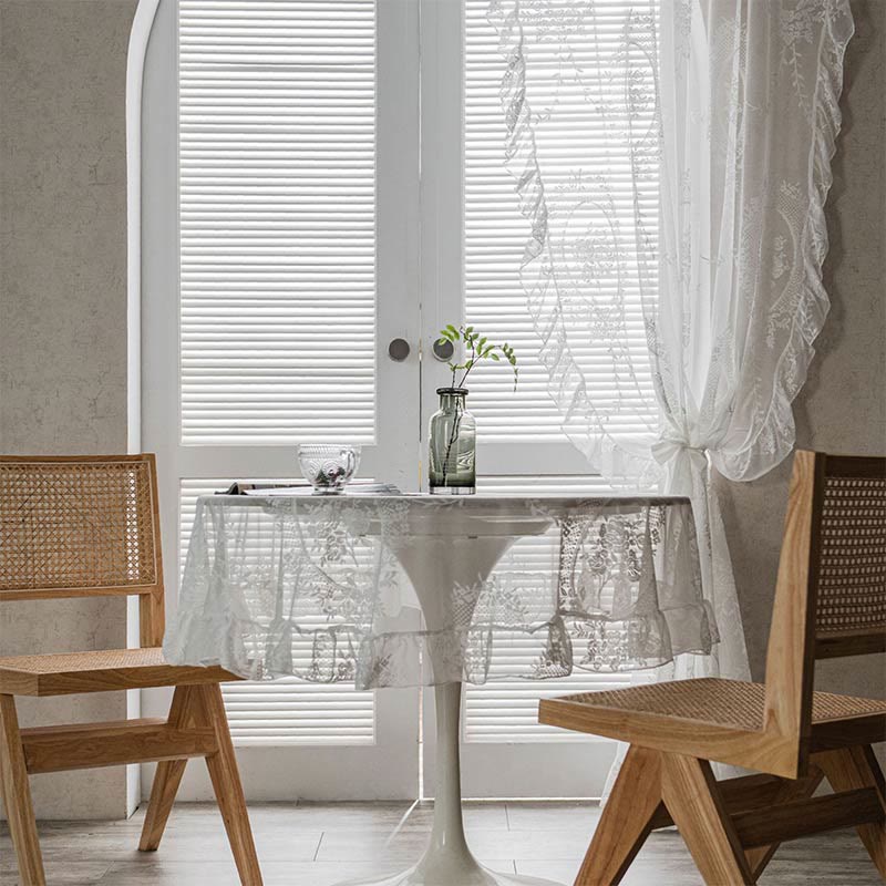 Ruffle Lace Gardin Hål-Ut Transparenta Gardiner