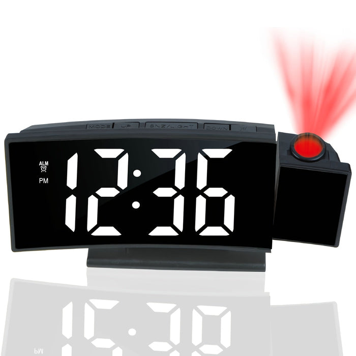 Digital projektionsväckarklocka – LED-display och snooze-funktion med justerbar ljusstyrka