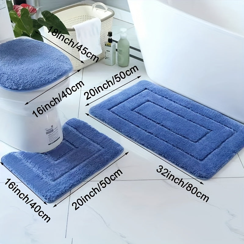 3-delad ultrafin fiber badrumsmattor set – snabbtorkande och absorberande
