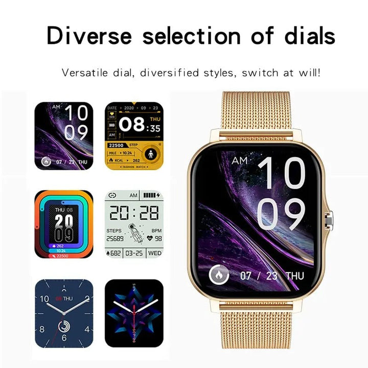 Digital Smart Watch för Män &amp; Kvinnor Med Bluetooth Samtal, Full Touch Skärm, Fitness &amp; Sport Tracker