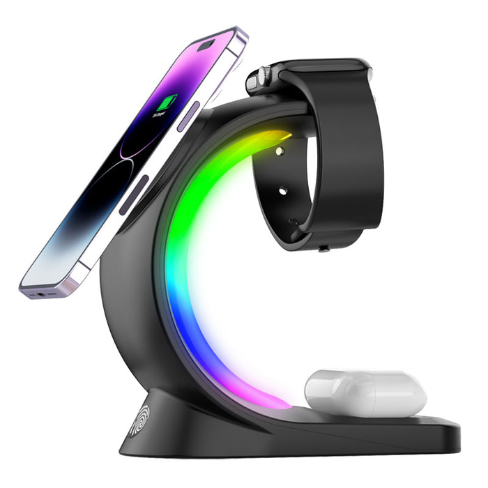 Trivhem Magnetisk laddstation 3 i 1 med RGB-ljus