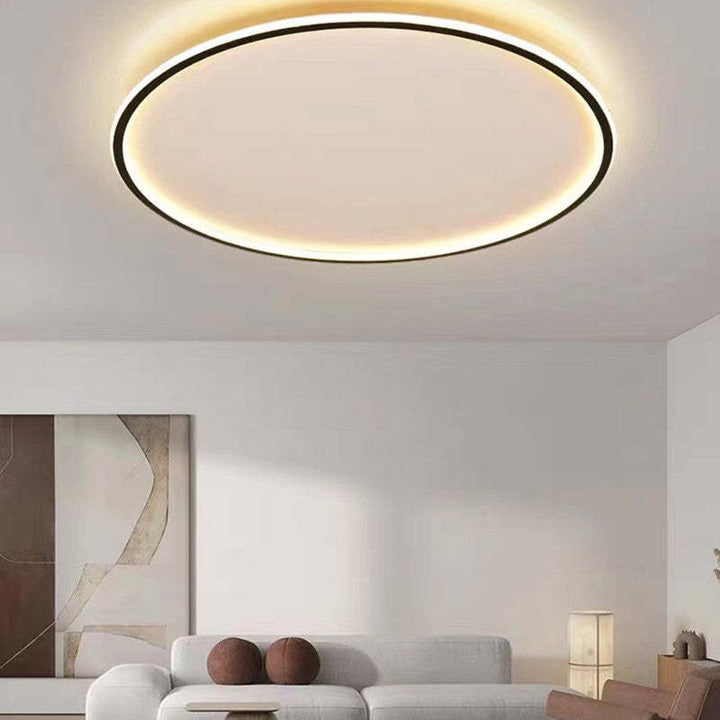 Ultra-tunn modern taklampa | Flush Mount LED för låga tak | Rund &amp; dimbar