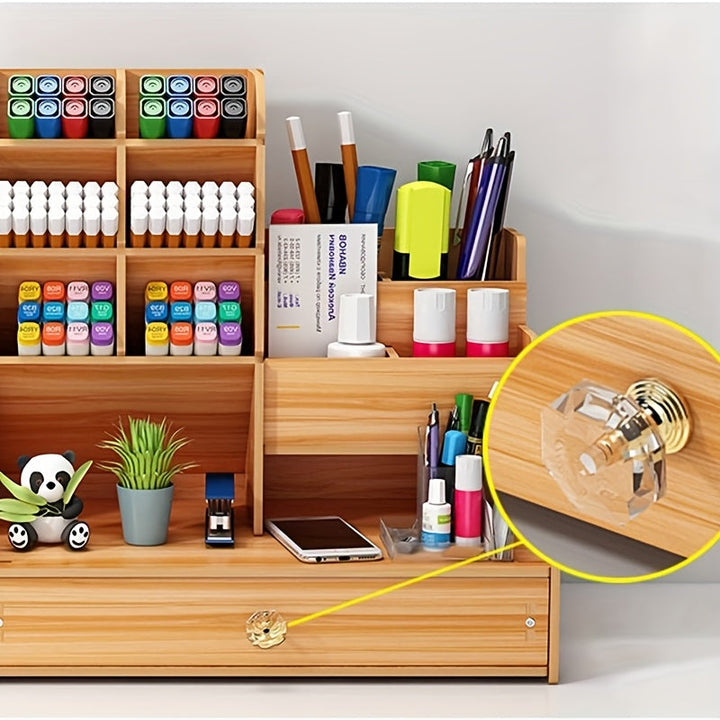 Spatial Bamboo Desk Organizer med låda – Organisera ditt arbetsutrymme effektivt och stiligt