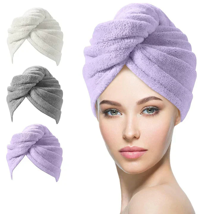 Mikrofiber-hårhandduk-set | 3-pack för snabb torkning