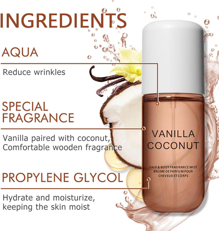 Body Mist Vanilj Kokos Doft Spraya Set