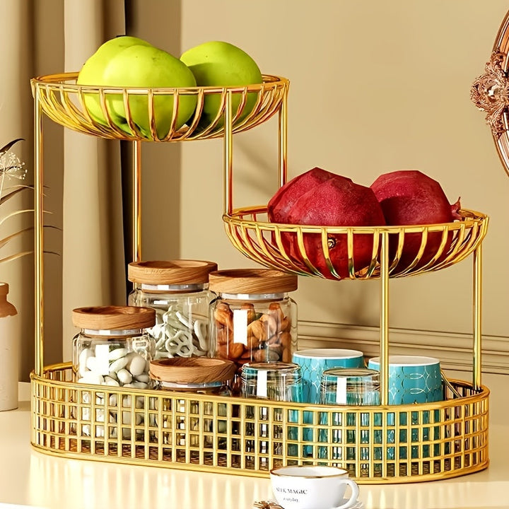 GoldenTier 3-Tier Fruktkorg – Elegant och Praktisk