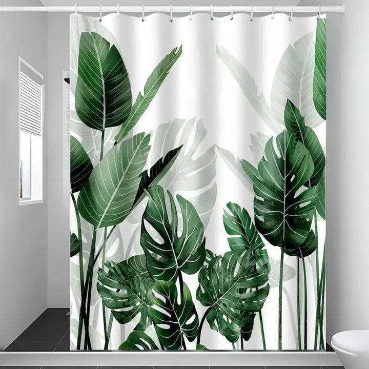 Tropiska Monstera Leaf Duschdraperi