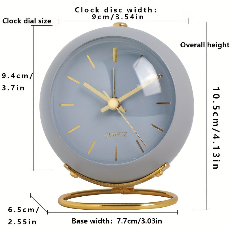 Nordic Silent Desk Clock – Luminösa Visare &amp; Metallram
