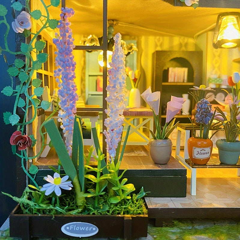 DIY Miniatyrväxthus med belysning – Handgjort 3D-pussel för kreativ dekoration