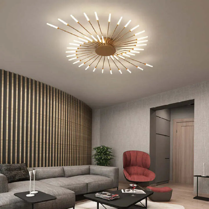 Taklampa modern metall LED kristallhänglampa