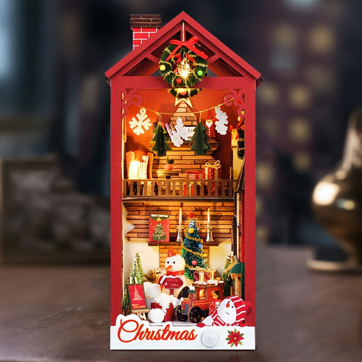 DIY Miniatyr Julhus – 3D Pussel Set för Jul och Festlig Dekoration