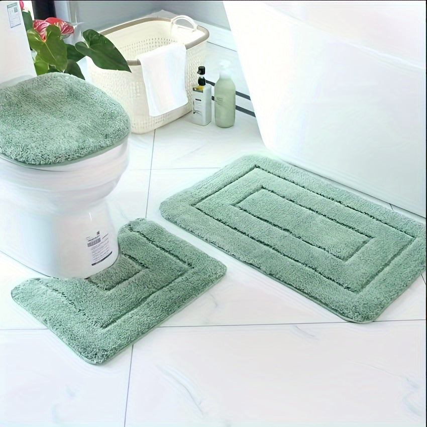 3-delad ultrafin fiber badrumsmattor set – snabbtorkande och absorberande
