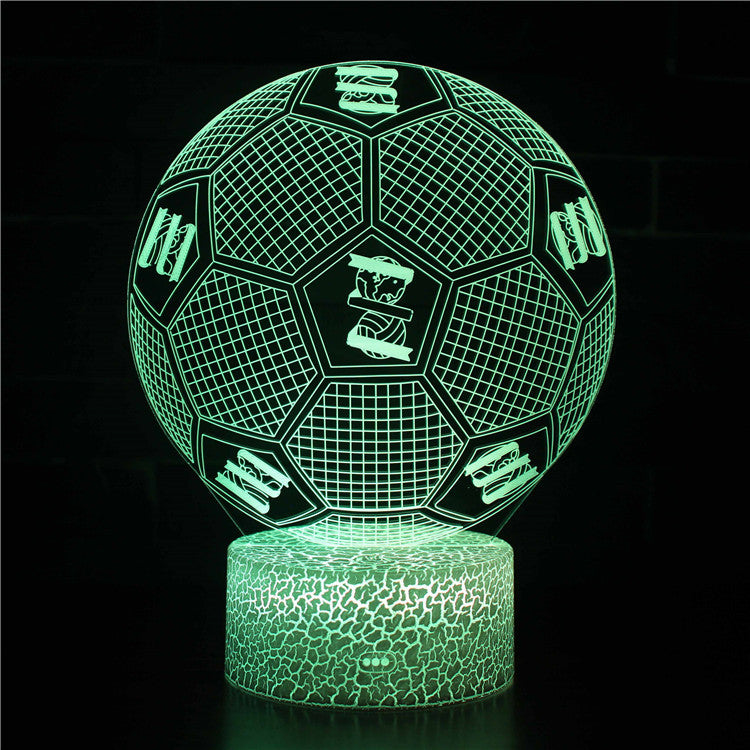 Fotboll 3D Illusion LED-Lampa - Nattlampa - Badge