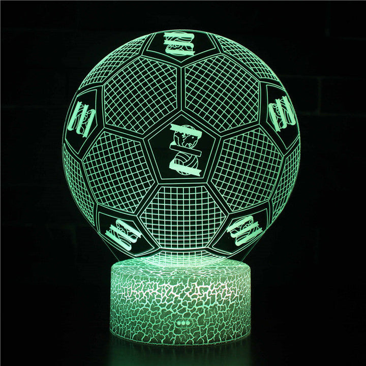 Fotboll 3D Illusion LED-Lampa - Nattlampa - Badge