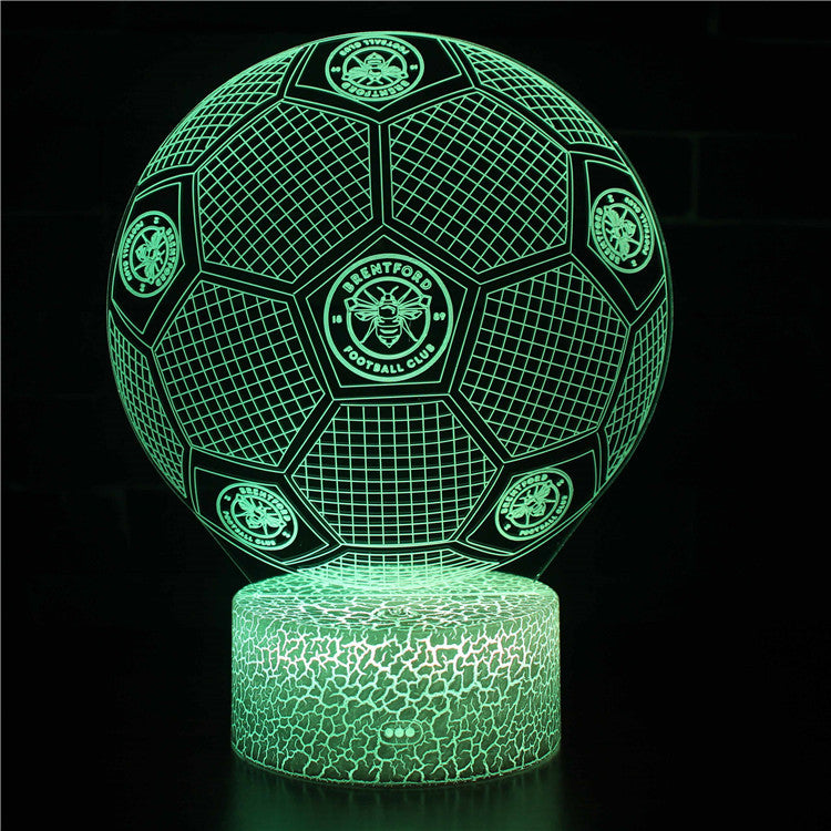 Fotboll 3D Illusion LED-Lampa - Nattlampa - Badge
